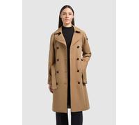 Trenchcoat KHUJO "RULA2", Damen, Gr. M, mustard, Web, 65% Baumwolle, 35% Polyester, unifarben, regular fit hüftlang, Raglanärmel abgesteppte Kante mit Knöpfen, Mäntel (62769239-M) mustard