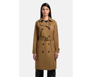Trenchcoat KHUJO "Rula2", Damen, Gr. XXL (44), hellgrün, Obermaterial: 65% Baumwolle, 35% Polyester. Innenfutter: 95% Polyester, 5% Elasthan, tailliert knieumspielend, mit Knopf,verstellbar abgesteppt