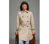 Trenchcoat LAURA SCOTT, Damen, Gr. 44, beige, Web, Obermaterial: 68% Baumwolle, 32% Polyester. Futter: 100% Polyester, kontrastfarbene Details, unifarben, normal, mit Riegel, Mäntel, aus Baumwolle und