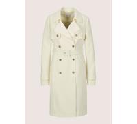 Trenchcoat MADELEINE "Trenchcoat Eleganter Zweireiher mit breitem Reverskragen", Damen, Gr. 44, weiß (wollweiß), Obermaterial: 50% Polyester PES. 50% Wolle WO., Modern, gerade, Mäntel, Ärmelriegel (99