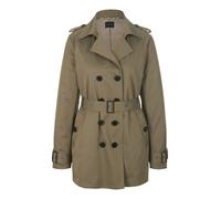 Trenchcoat MADELEINE "Trenchjacke Zweireihige Trench-Jacke mit Steppfutter", Damen, Gr. 46, grün (steingrün), Obermaterial: 65% Baumwolle CO. 35% Polyester PES., Modern, Mäntel (74199518-46) steingrün