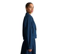Trenchcoat MARC O'POLO DENIM "made with Orange Fiber", Damen, Gr. XL, blau (dunkelblau), Obermaterial: 78% Baumwolle, 22% Lyocell, unifarben, relaxed fit, Manschette, Mäntel (11843016-XL) dunkelblau