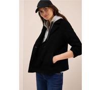 Outdoorjacke CECIL, Damen, Gr. L (42), schwarz, Stoff, Obermaterial: 100% Polyester; Inlay und Kapuze: 80% Baumwolle, 20% Polyester, unifarben, normal normal, ohne Ausschnitt, abgesteppt, Jacken Outdo