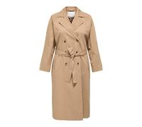 Trenchcoat ONLY CARMAKOMA "CARDORIANA LIFE LEO TRENCHCOAT OTW", Damen, Gr. XL, tannin detail:leo, Web, Obermaterial: 100% Polyester, unifarben mit Farbeinsatz, kniebedeckend, Mäntel (37974000-XL) tann