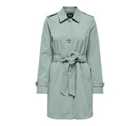 Trenchcoat ONLY "ONLDISA LIFE SB TRENCHCOAT CC OTW", Damen, Gr. L, jadeite, Web, Obermaterial: 100% Polyester, unifarben, Po-bedeckend, V-Ausschnitt, Mäntel, klassischer Schnitt (42681702-L) jadeite