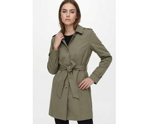 Trenchcoat ONLY "ONLDISA LIFE SB TRENCHCOAT CC OTW", Damen, Gr. S, mermaid, Web, Obermaterial: 100% Polyester, unifarben, Po-bedeckend, V-Ausschnitt, Mäntel, klassischer Schnitt (31715110-S) mermaid