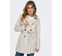 Trenchcoat ONLY "ONLVALERIE TRENCHCOAT OTW NOOS", Damen, Gr. S, gelb (moonbeam), Web, Obermaterial: 100% Polyester, unifarben, figurumspielend ca. Mitte Oberschenkel, Mäntel Trenchcoat, Topseller (603