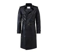 Trenchcoat RICANO "Ledermantel Domenico", Herren, Gr. M, schwarz, Obermaterial: 100% Lammnappaleder LANA. Futter: 100% Polyester PES., schmal, Rundhals, Mäntel, Handgefertigt aus echtem Leder (2940902