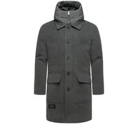 Trenchcoat STONE HARBOUR "Thiagoo XX", Herren, Gr. S (48), anthrazit, Obermaterial 1: 95% Polyester, 3% Viskose, 2% Elasthan; Obermaterial 2: 100% Polyester; Innenfutter: 100% Polyester; Wattierung: 1