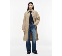 Trenchcoat TOMMY HILFIGER "COTTON COAT", Damen, Gr. 42, camel, Web, Obermaterial: 75% Baumwolle, 25% Polyamid. Futter: 60% Baumwolle, 40% Polyester, unifarben, regular fit knielang, Rundhals, eingeset