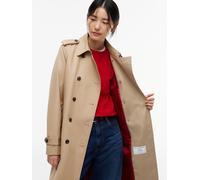 Trenchcoat TOMMY HILFIGER "COTTON MONOGRAM TRENCH", Damen, Gr. XL (46), beige, Web, Obermaterial: 100% Baumwolle. Futter: 56% Polyester, 44% Viskose, unifarben, knielang, Mäntel, Baumwolle (65062036-X