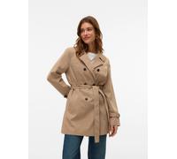Trenchcoat VERO MODA "VMCHELSEA OLIVIA TRENCHCOAT NOOS", Damen, Gr. XL, silber (silber mink), Twill, Obermaterial: 100% Polyester, unifarben, regular fit ca. Mitte Oberschenkel, mit Riegel, Mäntel Tre