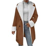Trenchcoats für Damen, Wintermantel, Kunstwildleder, Lammfellmantel, Thermo-Sherpa-Fleece, gefüttert, lange Erbsenmäntel, warme Oberbekleidung, Schaffell, Schnalle, Jacken, lässiger Parka, dicker