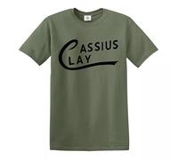 Trend Gear Cassius Clay Tribute T-Shirt Mohamed Ali Boxing Sonny Liston Top Tee, military green, XL