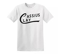 Trend Gear Cassius Clay Tribute T-Shirt Mohamed Ali Boxing Sonny Liston Top Tee, weiß, M