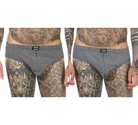 Trend Herren Unterhose, Rio Slip 2er Pack in elegantem Muster - 65714_44413010106, Farbe:Marine/Weiss, Größe:7