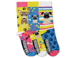 trendaffe Oddsocks Mops Socken im 3er Set - Strumpf