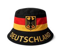 TrendandStylez Fan Bucket Hat Fischerhut für Damen & Herren - Fußball Fanhut im Länder Design für EM WM Public Viewing Festival Sommer Urlaub Streetwear Unisex (Deutschland)