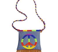 TrendandStylez Handtasche Peace, Umhängetasche, Hippie, Flower Power, Accessoire, 60er Jahre, Motto Party, Karneval