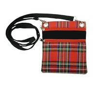 TrendandStylez Kleine Umhängetasche Rot Kariert im Schottenkaro-Design - Deine praktische Festival- & Karnevalstasche für Handy & Wertsachen, Crossbody Bag für Damen & Herren