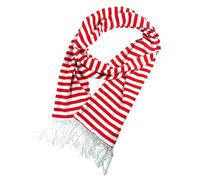 TrendandStylez Schal Rot Weiß gestreift für Karneval & Fasching - Weicher Fanschal in Kölner Farben mit Fransen - Unisex Kostüm Zubehör für Damen, Herren & Kinder - Ideal für Gruppen & Vereine