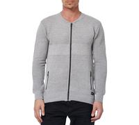 Trendige Herren Strick-Jacke im College-Look Sweat-Jacke Pullover 13337 Grau XL
