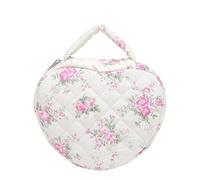 Trendige Kosmetiktasche mit Blumenmuster, elegante Make-up-Tasche, großes Fassungsvermögen, organisiert für Reisen und den täglichen Gebrauch, Rosa Blumen 4, M, Klassisch