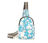 Trendige Pfirsichblaue Blumen-Tasche für Mädchen, niedliche Umhängetasche, Bauchtaschen für Tagesrucksack, Pfirsichblaue Blumen, 1 size