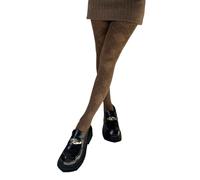 Trendige Vintage-Strumpfhose mit Argyle-Muster, Baumwollmischung, Leggings, Strümpfe für Damen, elegant, einfarbig, blickdicht, Baumwollstrumpfhose, coffee, One size