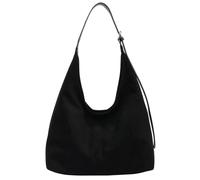 Trendige Wildleder-Tragetasche, Halbmond-Schultertasche für Damen, Umhängetasche, Geldbörse, Wildleder, Handtasche, Arbeit, College, Winter, Schwarz, Medium