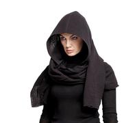 Trendiger Damen Kapuzenschal aus Baumwolle, 2-in-1-Anzug, einfarbig, Pullover, Mütze, Schal, Wärme, Erwachsene, Winter für Jugendliche, Strickschal und Handschuhe, Set, Strickschal, buntes Damen Schal