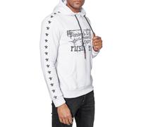 Kapuzensweatshirt RUSTY NEAL, Herren, Gr. XL, weiß, 70% Baumwolle, 30% Polyester, bedruckt, meliert, normal, ohne Ausschnitt, Sweatshirts, mit plakativem Frontprint (42504213-XL) weiß