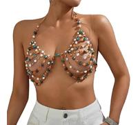 Trendiger Körperschmuck aus Acrylperlen, stilvolle mehrschichtige Kette, Saison Festival Accessoire für Musikfestivals und Urlaub, Körperkette, bunte Acrylperlen, verführerisches Party Accessoire