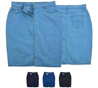 Trendiger Midi Rock Jeansrock Denimrock Business Rock, 44, Himmelblau