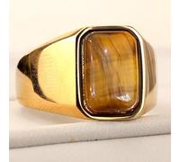 Trendiger synthetischer Tigeraugen-Siegelring für Damen und Herren, für den Alltag, Freizeit, Party, Schmuck, Geschenke