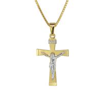 trendor Schmuck Kruzifix Gold 333/8 Karat mit plattierter Halskette 08566