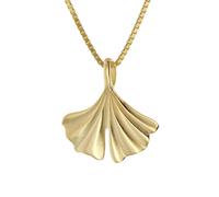 trendor 15075 Damen-Halskette mit Ginkgoblatt Gold 333/8K 42 cm