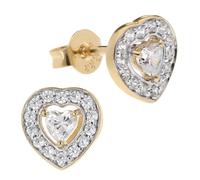 trendor 15196 Damen-Ohrringe Gold 333/8K Zirkonia Herz Ohrstecker