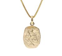 trendor 15382-10 Waage Sternzeichen Gold 333 / 8K mit vergoldeter Silberkette 45 cm
