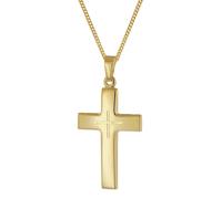 trendor 21162 Herren Kreuz-Anhänger Gold 585 (14K) an vergoldeter Silberkette 50 cm