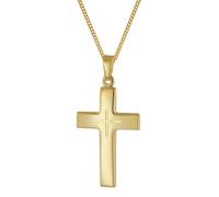 trendor 21162 Herren Kreuz-Anhänger Gold 585 (14K) an vergoldeter Silberkette 60 cm