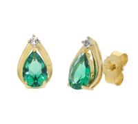trendor 21185 Damen-Ohrringe Gold 333 / 8K Ohrstecker Smaragd