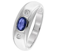 trendor 22749.054WG Bandring Weißgold 585/14 Kt. mit Saphir und Brillanten 54/17.2