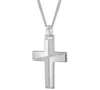 trendor 28408 Herren-Halskette Mit Kreuz 925 Silber Rhodiniert 50 cm