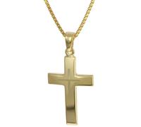 trendor 35790 Kreuz-Anhänger Gold 333 + goldplattierte Silber-Halskette 40 cm