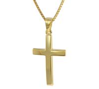 trendor 35796 Kreuz Anhänger Gold 333 (8 Karat) mit goldplattierter Kette 50 cm