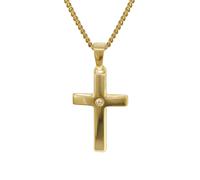 trendor Schmuck 35799 Gold Kreuz 585 mit 40 cm goldplattierter Kette