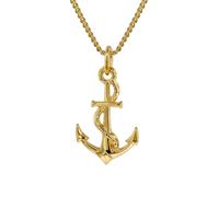 trendor Anker Gold-Anhänger mit goldplattierter Halskette elegantes Schmuckstück für Damen und Herren, zauberhafte Geschenkidee 35801-45 45 cm