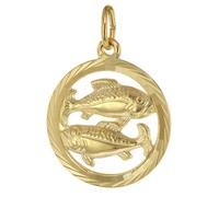 trendor Schmuck 39000-03 Sternzeichen Fische 333 Gold Anhänger Ø 16 mm