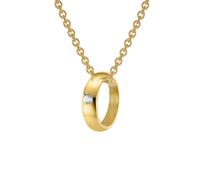 trendor Schmuck Anhänger Taufring Gold 333 mit goldplattierter Silberkette 39475
